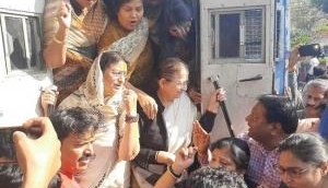 Ex Lok Sabha Speaker Sumitra Mahajan detained for protesting in front of Indore Collectorate