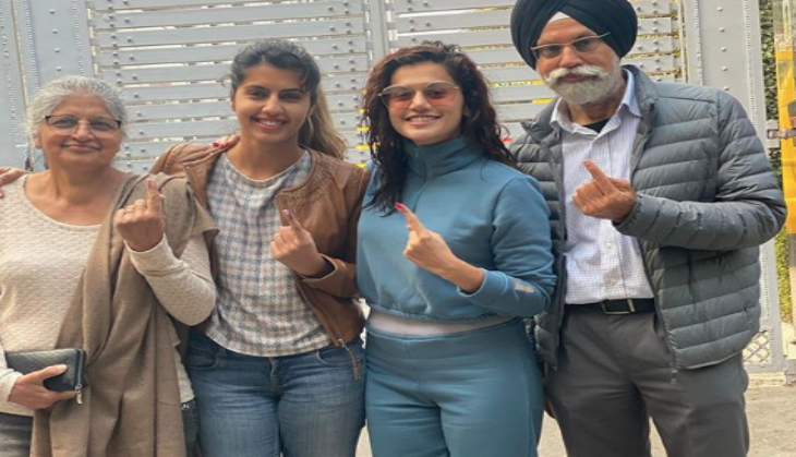 Delhi Elections 2020: Thappad actress Taapsee Pannu casts vote with family