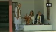 Watch Donald Trump, wife Melania steer Gandhi’s Charkha at Sabarmati Ashram