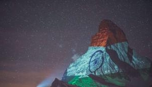 Indian flag on Swiss Mountain: Tricolour projected in gesture to express solidarity amid COVID-19