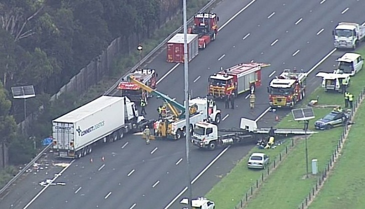 Eastern Freeway horror crash: Driver of semi-trailer refrigeration truck killed four police officers, arrested