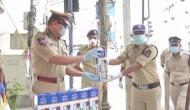 Hyderabad: Police Commissioner distributes Thermosteel bottles to police personnel in view of heat