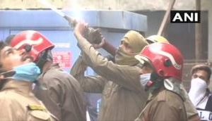 Delhi: Operation underway to douse fire in footwear factory in Keshavpuram area