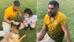 Watch Ziva Dhoni’s reaction when father MS Dhoni cuddles his pet dogs