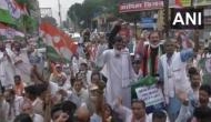 Congress workers in Patna ride bicycles, bullock carts to protest against hike in fuel prices