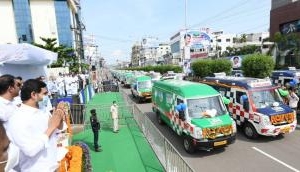 Andhra Pradesh Transport Minister Perni Venkatramaiah launches new 108, 104 ambulances in Machilipatnam