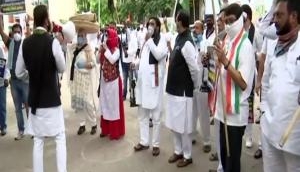 TPCC holds 'black flag and badge' protest against high power bills in Hyderabad