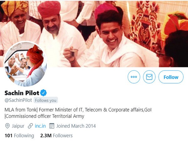 Sachin Pilot changes bio on Twitter after getting sacked as Deputy CM, PCC chief