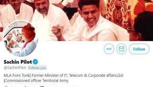 Sachin Pilot changes bio on Twitter after getting sacked as Deputy CM, PCC chief