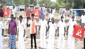 Tamil Nadu: CPI-M protest in Rameswaram against construction of building with substandard material  
