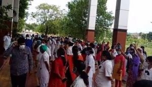 Andhra Pradesh: Nellore Govt Hospital nurses boycott duties, stage protest against suspension of 2 nurses