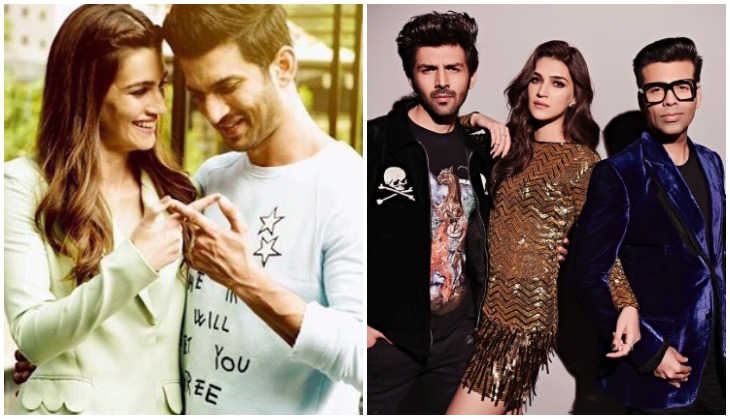 When Kriti Sanon denied dating Sushant Singh Rajput on Karan Johar's show; Kartik Aaryan's response will leave you in splits
