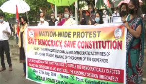 Assam Congress stages protest under 'Save Democracy, Save Constitution' campaign