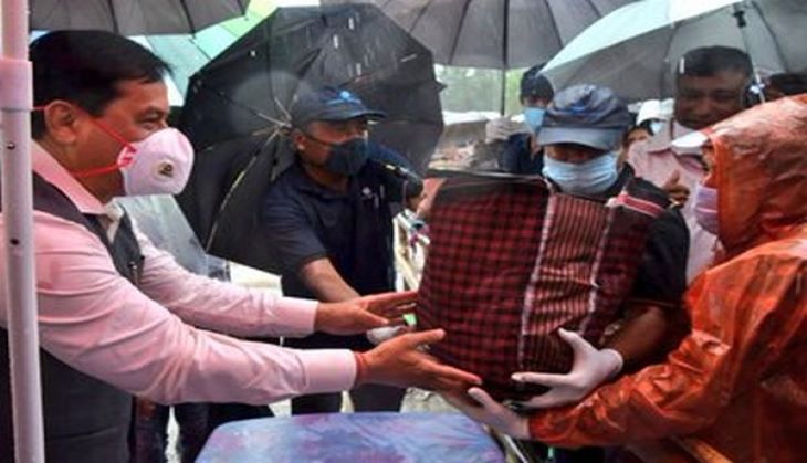 Assam Floods: CM Sarbananda Sonowal visits flood and erosion-hit areas; distributes relief material 