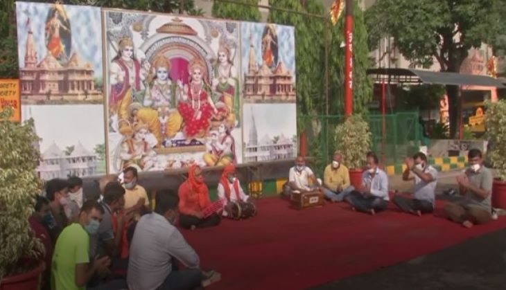 Ahead of Ram Mandir Bhumi Pujan people in Ghaziabad sing 'bhajans' 
