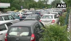 Delhi: Traffic movement obstructed from Dhaula Kuan to Punjabi Bagh