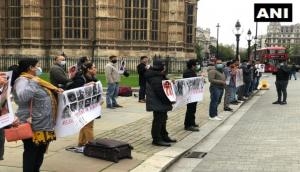 Protest outside Boris Johnson's residence against enforced disappearances in Balochistan