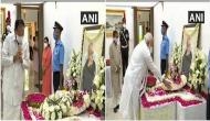 Pranab Mukherjee death: Vice President Naidu, PM Modi pay floral tributes to ex-Prez at his residence