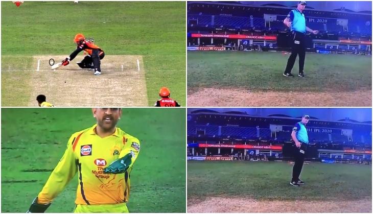 IPL 2020, MS Dhoni, Shardul Thakur, Umpire Paul Reiffel, Sunrisers Hyderabad, Chennai Super Kings, Umpire withdraws wide call after MS Dhoni reaction, धोनी ने दिखाया गुस्सा और अंपायर ने बदल लिया वाइड का फैसला, धोनी अंपायर वाइड, महेंद्र सिंह धोनी, चेन्नई सुपर किंग्स, सनराइजर्स हैदराबाद, आईपीएल 2020, Latest News in Hindi, IPL 2020 News in Hindi, Cricket News in Hindi