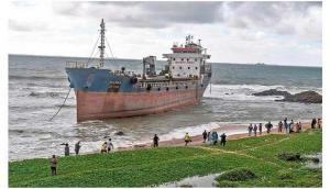 Bangladeshi cargo ship runs aground near Vishakhapatnam due to rough seas, harsh weather