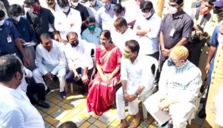 Telangana rains: Asaduddin Owaisi, KTR inspect Appa pond at Gaganpahad