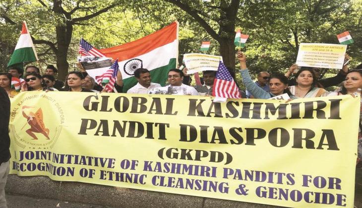 Kashmiri Pandit Diaspora holds protest in front of Pakistan Embassy in US