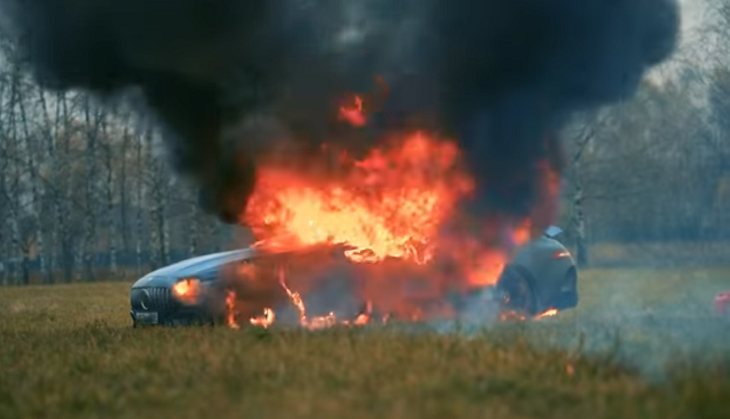 YouTuber burns down his Rs 2.4 crore Mercedes for a bizarre reason!