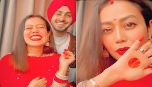 Newlyweds Neha Kakkar and Rohanpreet give this musical surprise to their fans on Karwa Chauth; see video