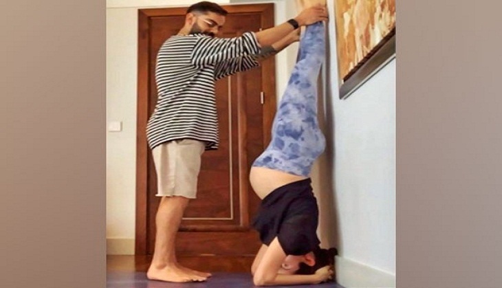 Anushka Sharma sets fitness goals as she aces 'headstand' with husband Virat Kohli's help
