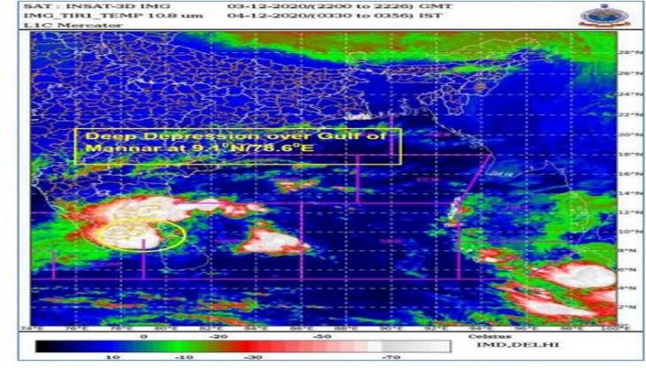 Cyclone Burevi stationary over Ramanathapuram, IMD issues no.3 hazard warning at Pamban port