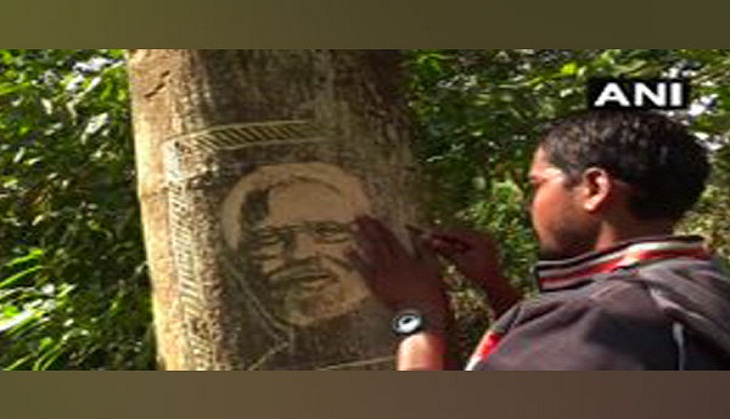 Odisha artist carves PM's portrait on trees urging him to take note of illegal tree cutting