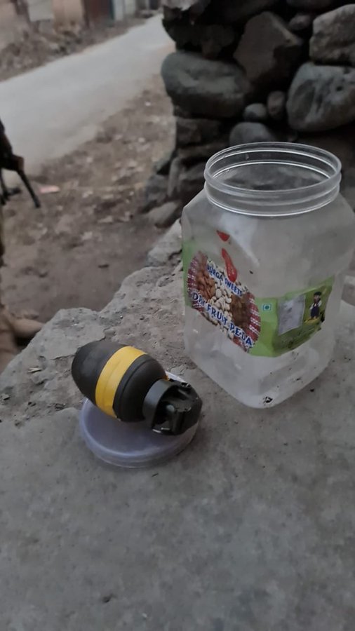 Chinese hand grenade in a plastic jar kept at home, terror associate arrested