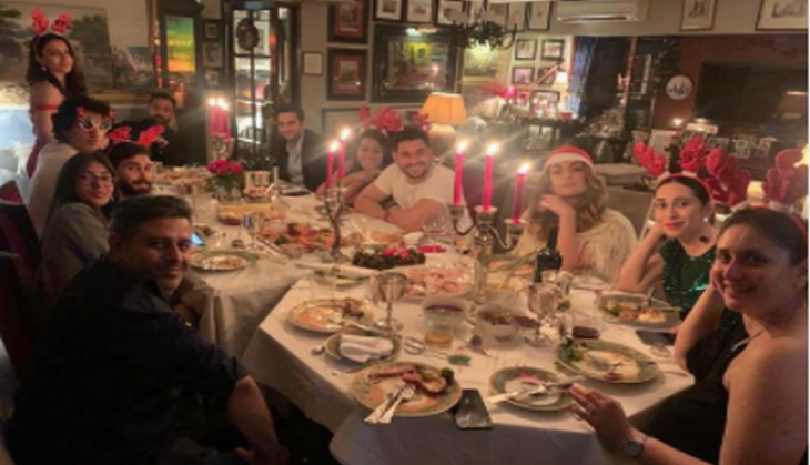 Kareena Kapoor celebrates Christmas eve with Karisma, Saif