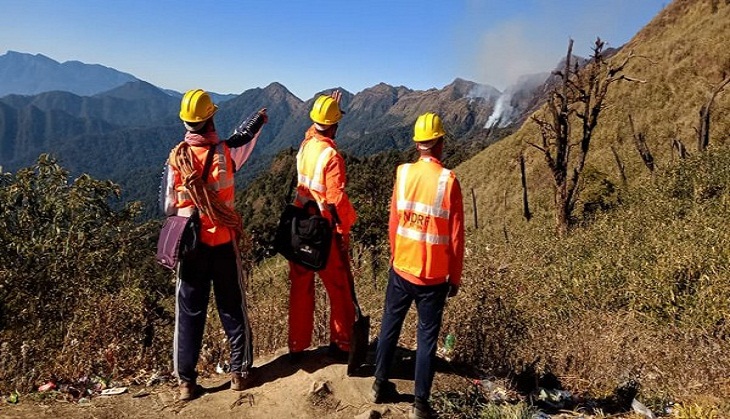 Manipur: NDRF deploys 60 personnel to contain Dzuko wildfire at Manipur-Nagaland border