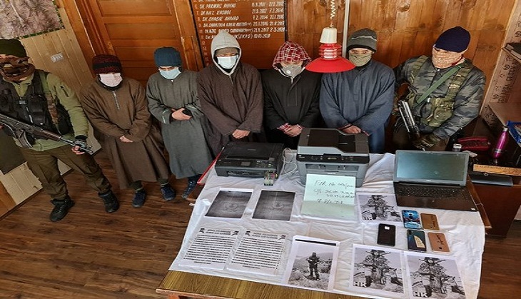 Jammu and Kashmir: 5 terror associates held for threat posters in Tral
