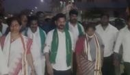 Congress' Revanth Reddy starts padayatra from Achampet to Hyderabad in support of protesting farmers