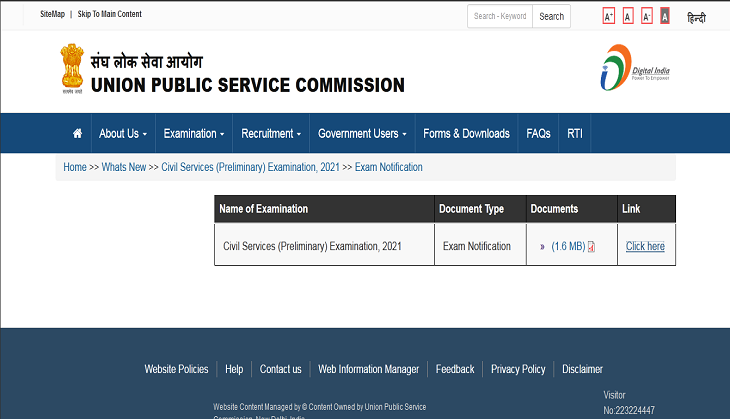 UPSC CSE Application Form 2021: Prelims notification released for IAS, IPS and IFS; official schedule, paper pattern deets inside