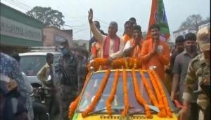 WB Assembly Polls: Dilip Ghosh holds roadshow ahead of filing nomination