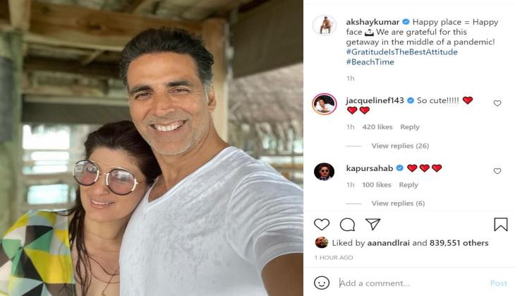Akshay Kumar enjoys 'beach time' with wife Twinkle Khanna