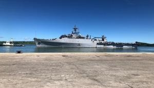 INS Jalashwa arrives at port of Antsiranana, Madagascar with Naval training team