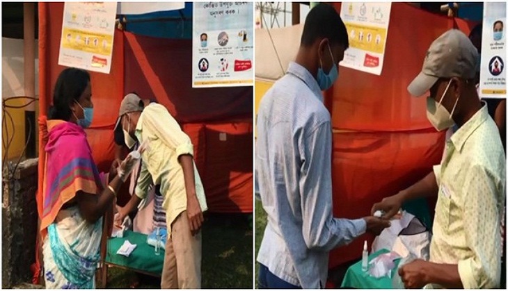 Assam elections 2021: Masks, gloves, sanitisers for voters at polling booth in Lahowal amid COVID-19