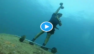 Man performs exercise underwater to spread awareness on fitness; watch viral video