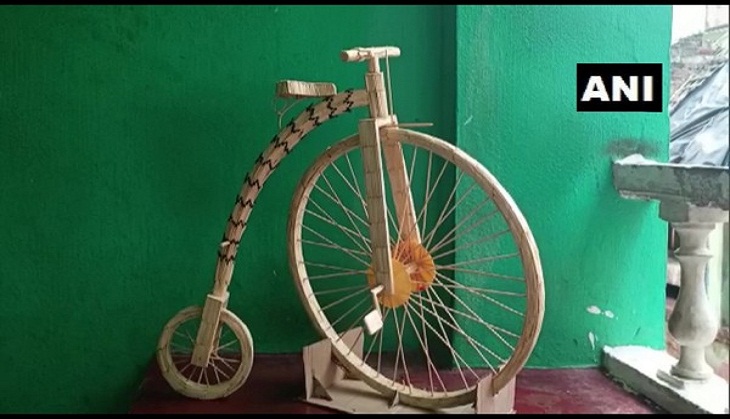 World Bicycle Day: Odisha youth makes penny farthing model with matchsticks