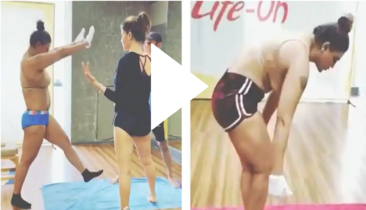 Rakhi Sawant gets brutally trolled for her yoga in nude coloured outfit