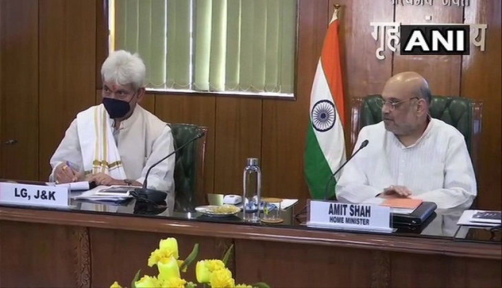 Delhi: J-K LG Manoj Sinha meets HM Amit Shah