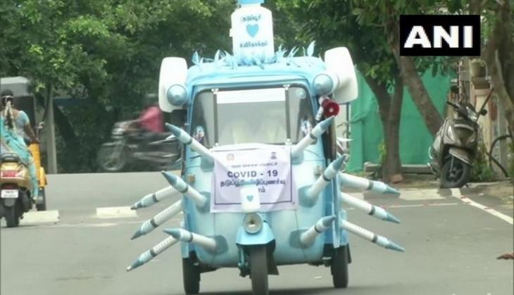 Chennai artist designs auto-rickshaw to create COVID-19 vaccination awareness