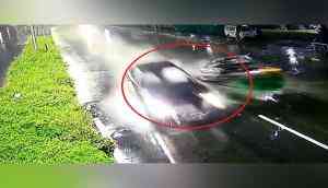 Accident Caught on CCTV: One killed as speeding car rams into auto in Hyderabad