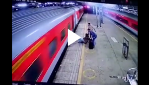 RPF constable saves passenger from slipping into tracks; video will give you the shivers