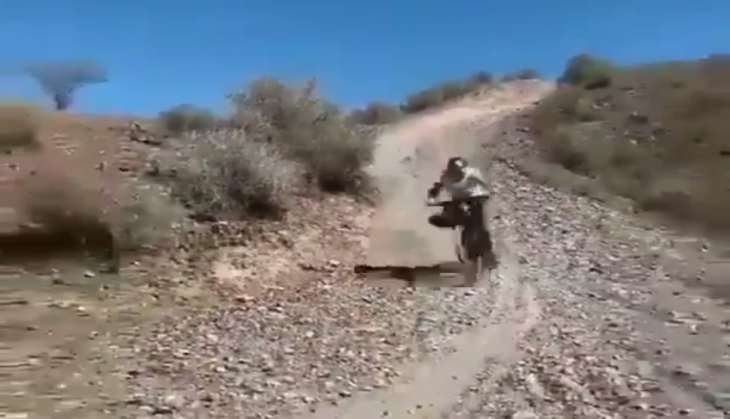 Girl falls with bicycle