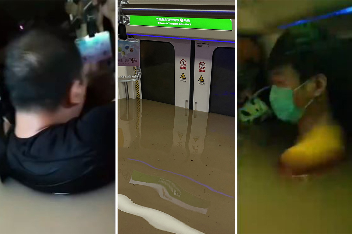Disturbing Pics China Floods: 12 dead in Zhengzhou train as rainfall floods underground railway tunnels